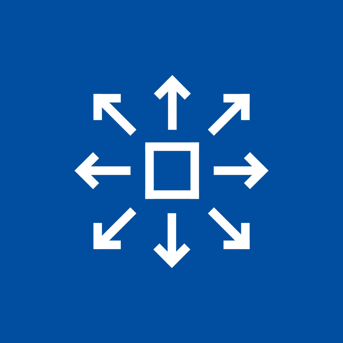Icon Zentral-Regulierung auf blauem Hintergrund