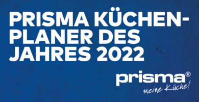 Bild mit der Aufschrift "Prisma Küchenplaner des Jahres 2022" und dem Prisma Logo