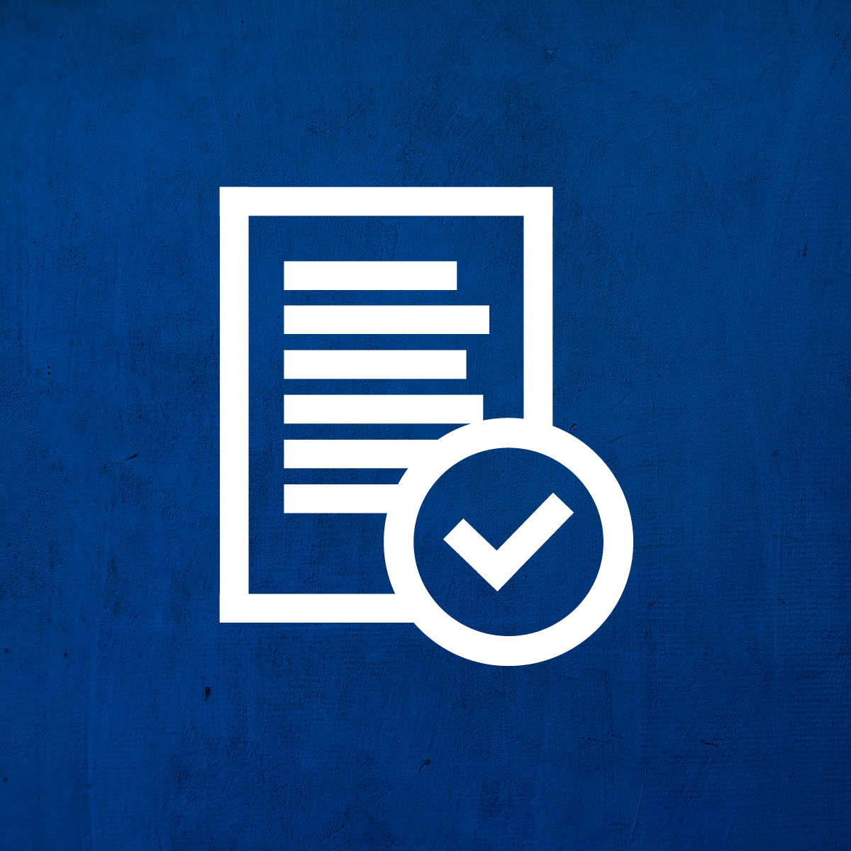 Vorteile im Alliance-Verband: Icon von einem Papier mit einem Häckchen in einem Kreis unten rechts. Es soll gute Konditionen symbolisieren.