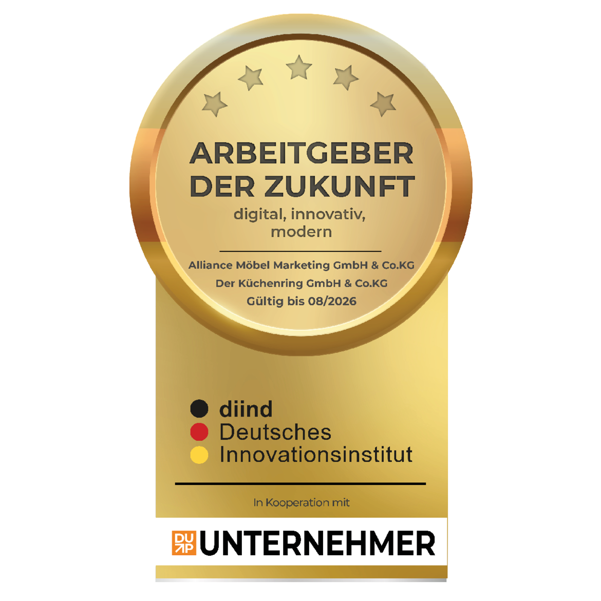 Bild der Auszeichnung als Arbeitgeber der Zukunft 2025
